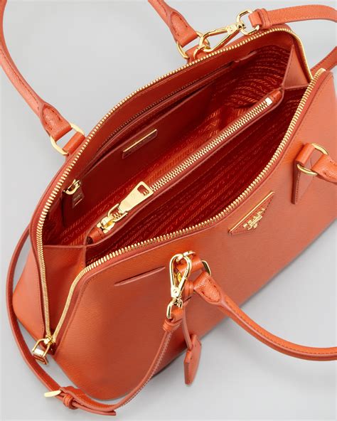 prada leather hand bag orange|authentic prada leather handbags.